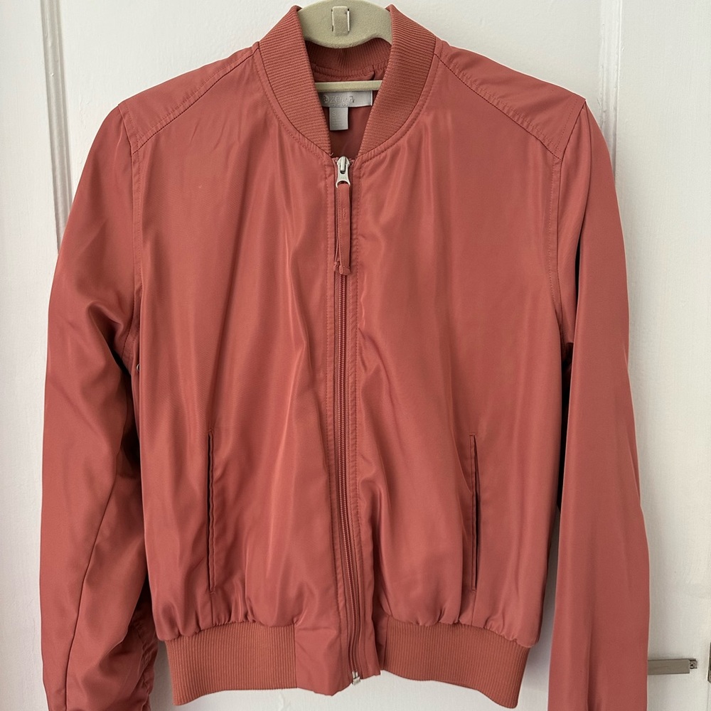 Zella pink bomber jacket, size small